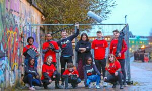 Fresh Film 25th anniversary - Pictured here in Limerick is Jayne Foley, founder and artistic director of Fresh Film with young filmmakers. (picture taken before social distancing.) Picture: Dermot Culhane