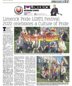 The Leader Column June 11 2022 - Limerick Pride LGBTQ Festival 2022 celebrates a Culture of Pride.